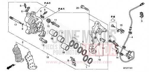 BREMSSATTEL, R. VORNE (CB600FA/FA3) CB600FA9 de 2009
